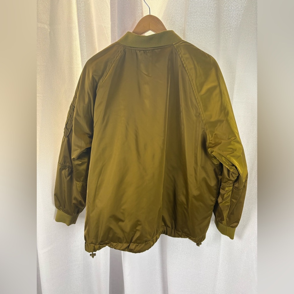 SHINY GOLD GREEN OVERSIZED BOMBER‎ JACKET Target A New Day Size Large EUC - Picture 8 of 11